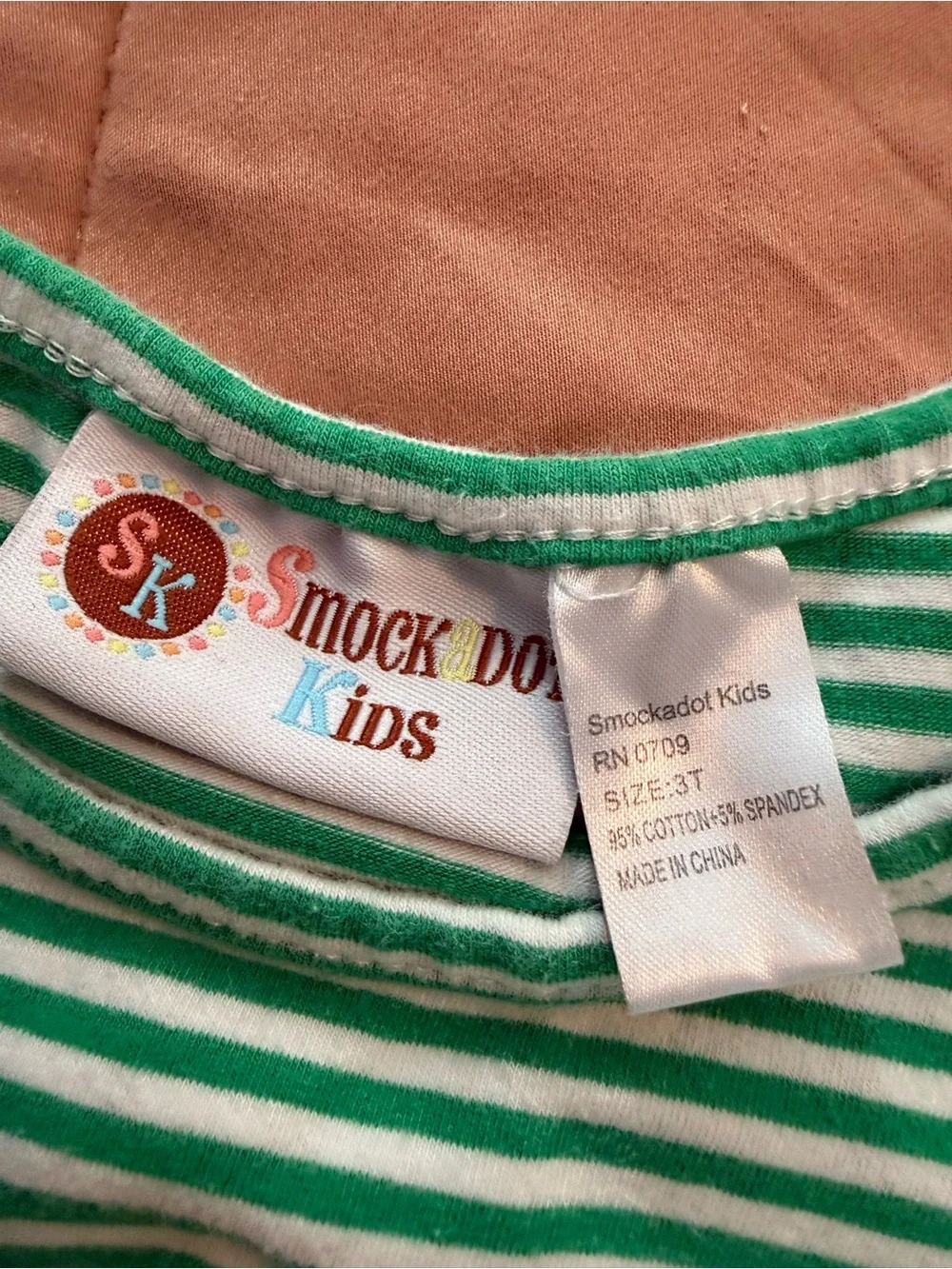 Smock dots kids green white